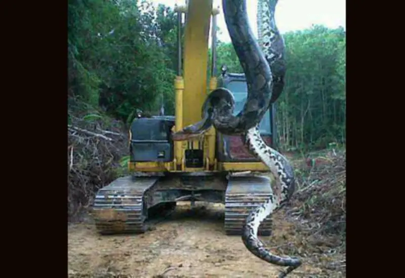 Se trata de una boa constrictora de 4 metros de largo, misma que tuvo que ser levantada con una grúa de construcción, y las imágenes rápidamente se viralizaron en redes sociales ante el tamaño colosal del animal.