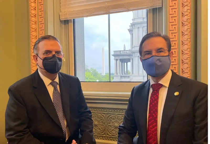 En la foto, de izquierda a derecha, la secretaria de Economía, Tatiana Clouthier; el canciller, Marcelo Ebrard; la vicepresidenta de EU, Kamala Harris; y el secretario de Estado, Antony Blinken. Foto: Agencia Reforma 