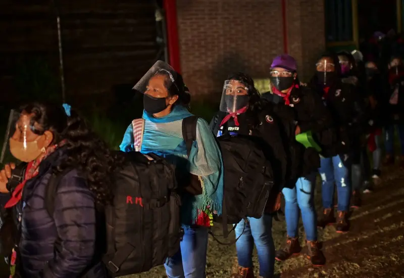 El convoy zapatista saldrá de Chiapas hacia Veracruz y luego a Puebla, para arribar a Ciudad de México en un lapso de entre 12 y 15 horas, según los organizadores. (AFP)