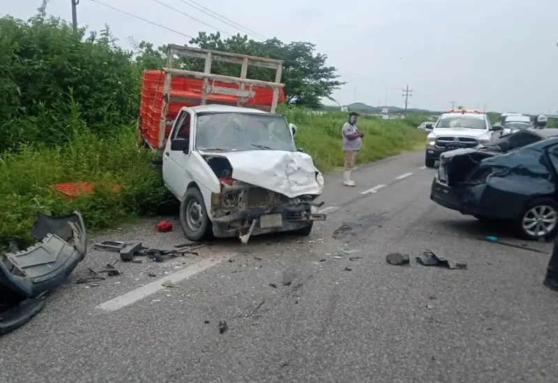 La camioneta involucrada en el accidente. 