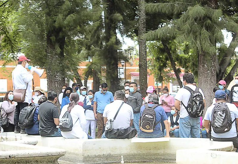 Concentración de manifestantes del sector salud