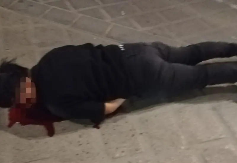sujeto accidentado tras derrapar