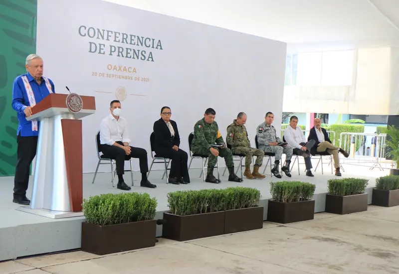AMLO en su conferencia matutina desde Oaxaca
