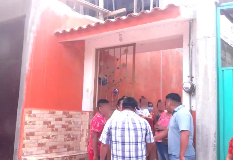 Fachada de la casa atacada en Juchitán