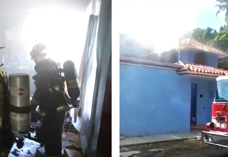 Los “tragafuego” en pocos minutos lograron controlar el fuego.