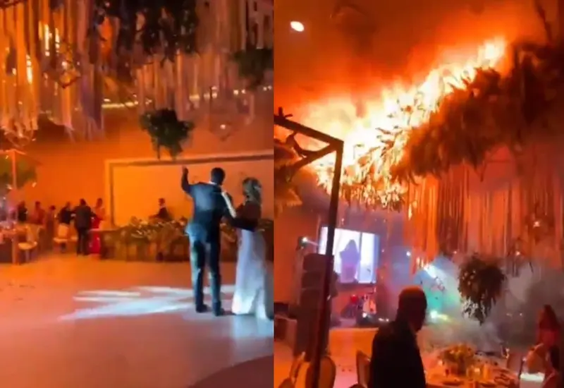 Empleados del salón de eventos evacuaron a casi 150 invitados que asistieron a la celebración.