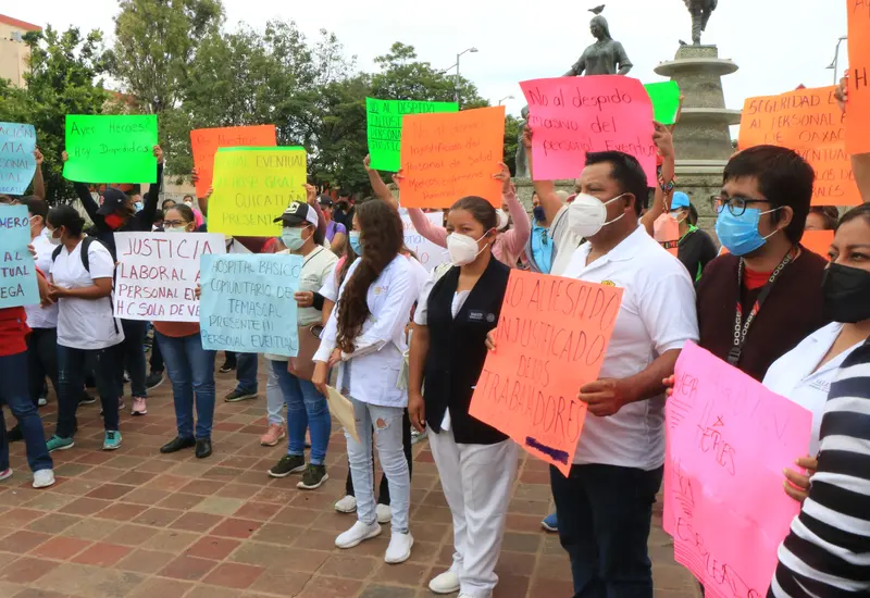 Protesta de trabajadores de salud de Oaxaca