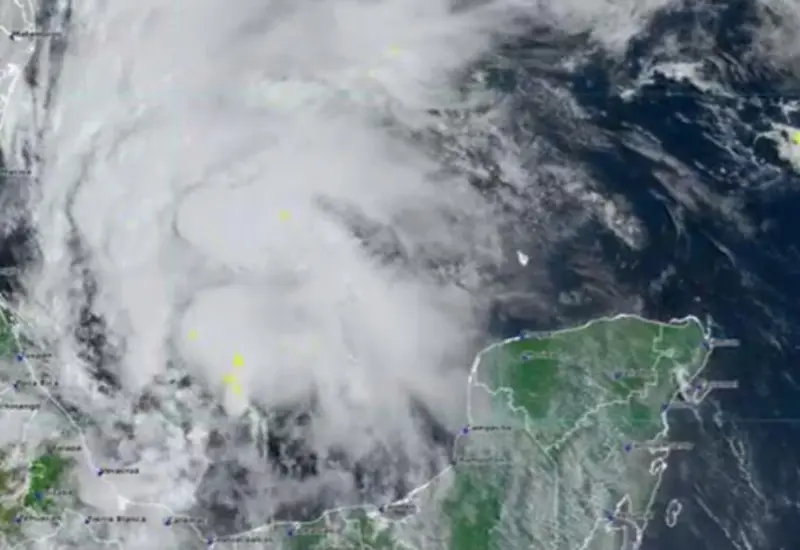 Vista satelital de tormenta
