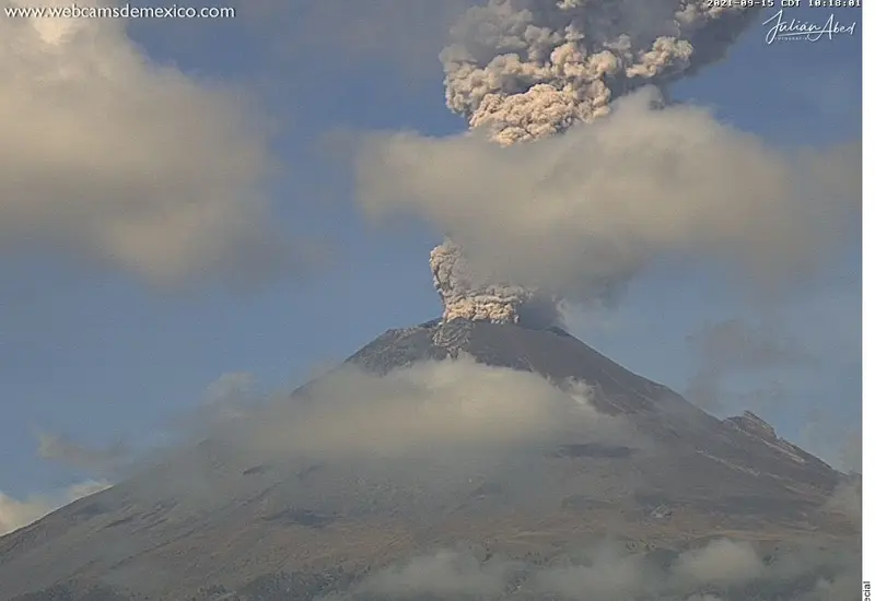 Explosión volcán Popocatépetl