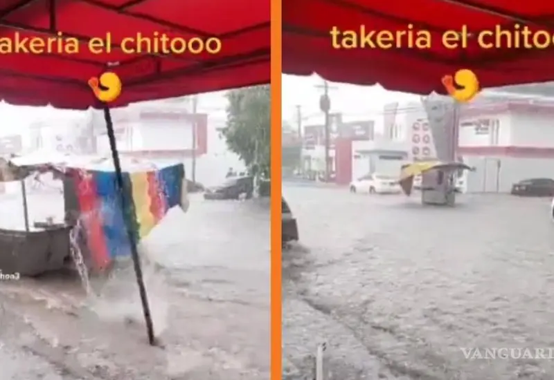 Taquería es arrastrada por la corriente