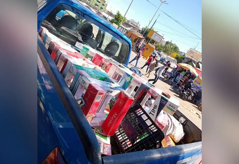 Camioneta con cigarros
