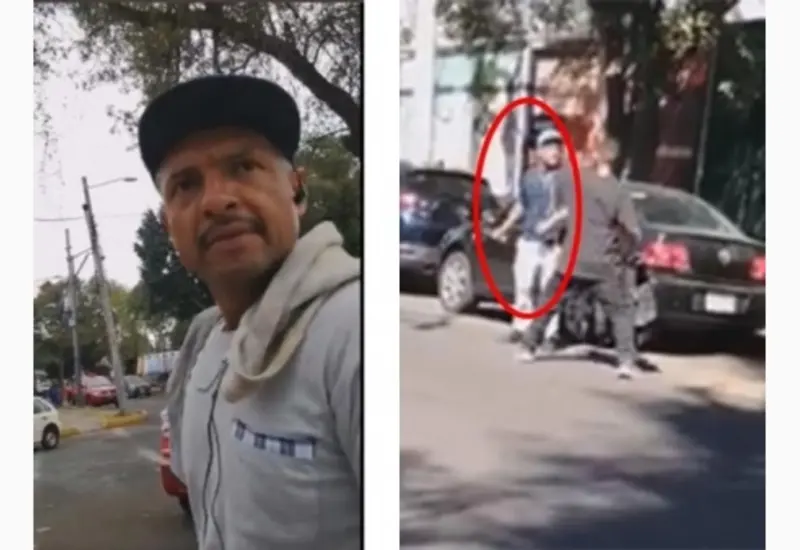 En caso de negarse a pagar una cuota por estacionar un auto en la calle, el individuo amenaza a conductores con un machete.