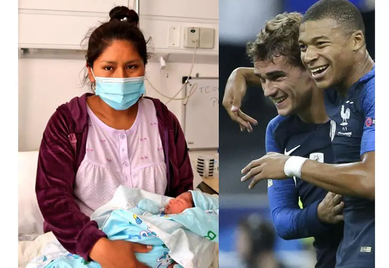 Los padres del pequeño Griezmann Mbappé esperan que el niño sea una gran estrella del fútbol cuando sea mayor.