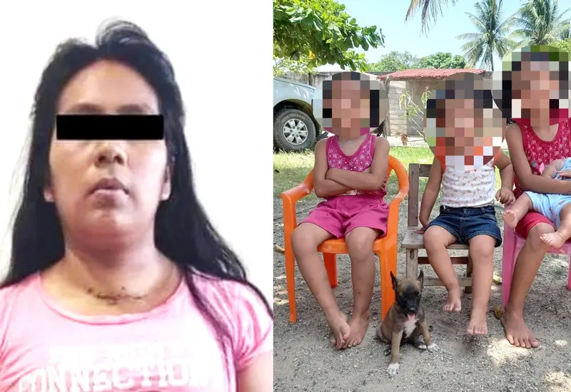 Foto de Areli y de sus hijos