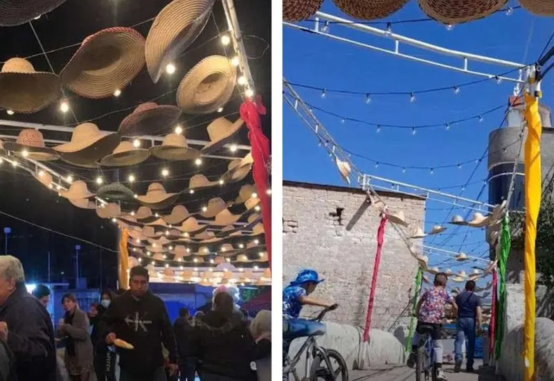 Al parecer se trataba de más de 200 sombreros que adornaban la calle.