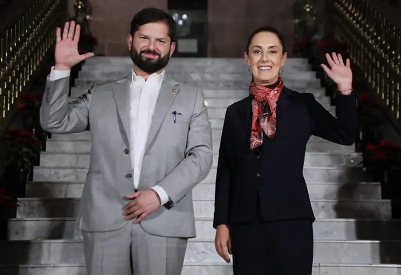 El presidente de Chile, Gabriel Boric Font y Claudia Sheinbaum.