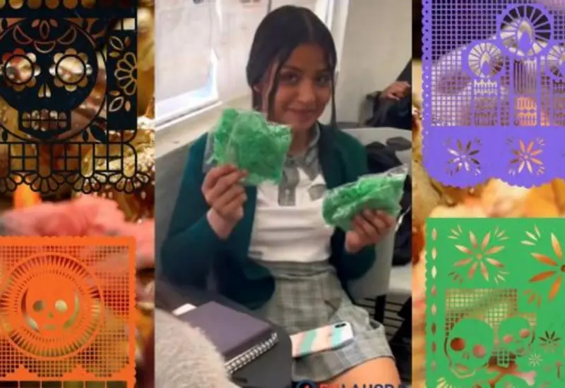 Como cuando le pides a tus alumnos papel picado para el altar, pero se te olvida que tienes una alumna colombiana recién llegada.