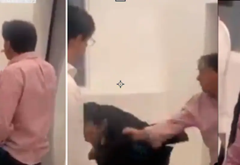 El empresario gritoneó al guardia: “A mí me vas a respetar. Tú me vas a respetar. Le vamos a hablar a tu jefe. Háblale, hijo de tu puta madre. Gato de mierda. No seas idiota”.