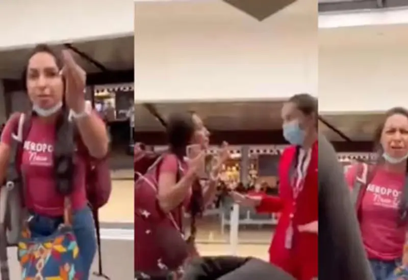 La mujer, quien iba acompañada de un menor de edad, encaró a la empleada de la aerolínea.