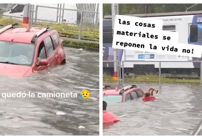 Abuelos rescatados en inundación