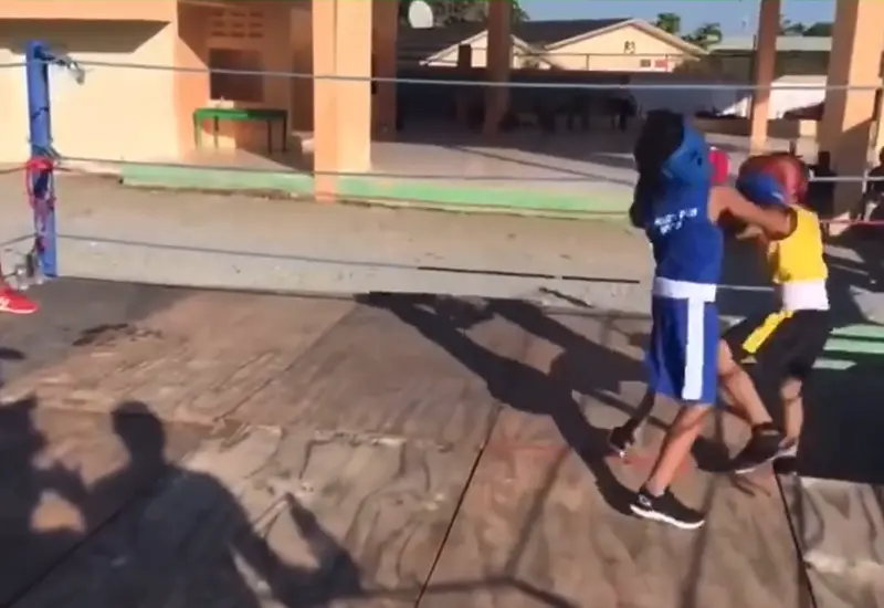 Pelea de boxeo sale mal