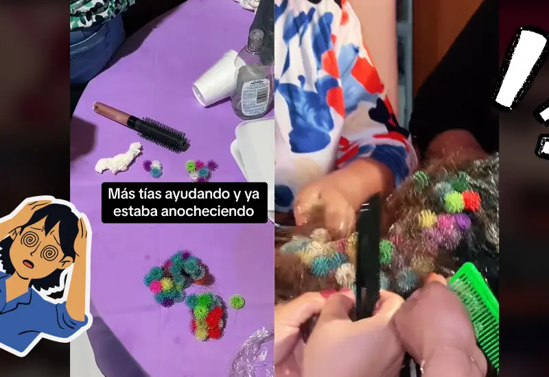 Bunchems enredados en el cabello