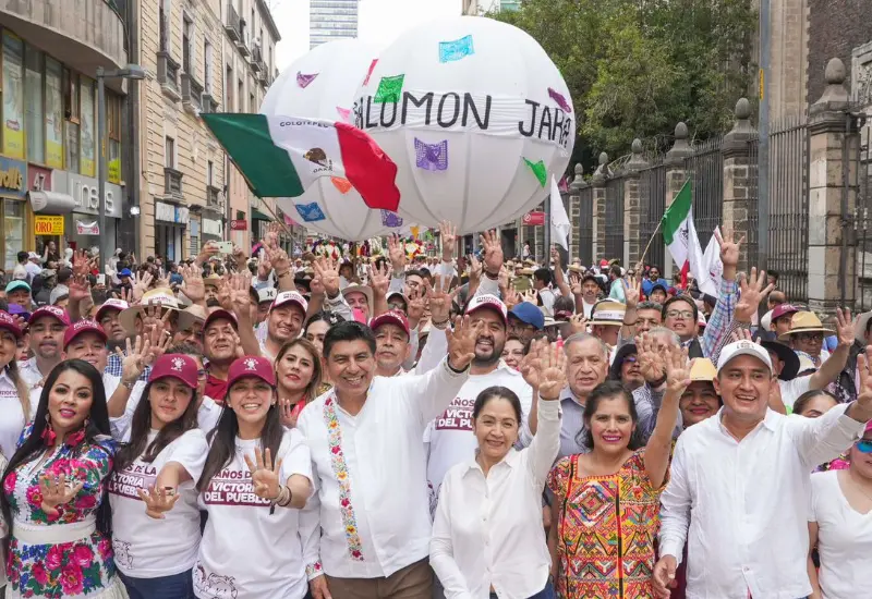 Salomón Jara festejando el 5 aniversario del triunfo electoral de AMLO