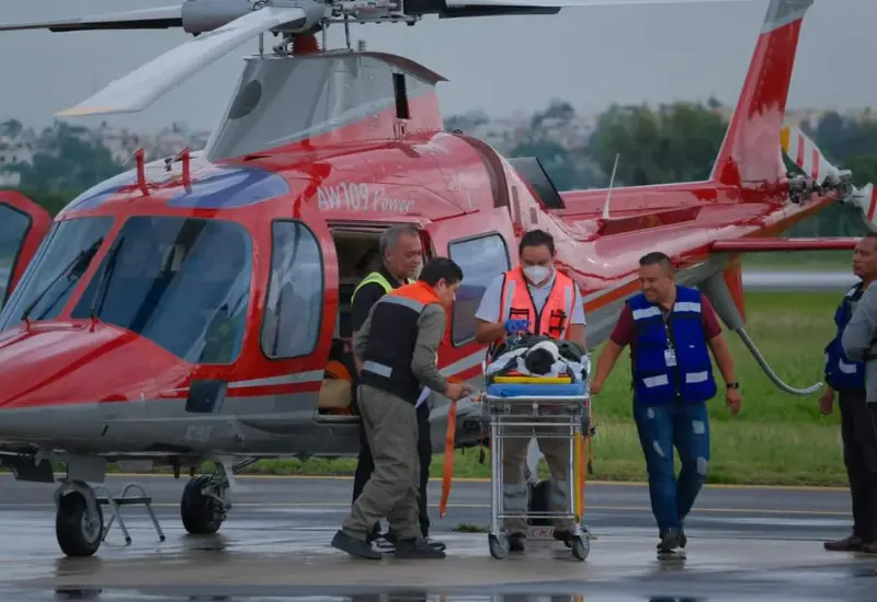 Trasladados en helicópteros 
