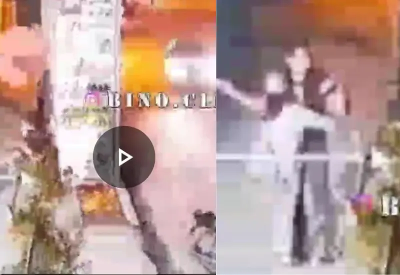 Capturas del momento donde la joven es asaltada y procede a abrazar a su asaltante