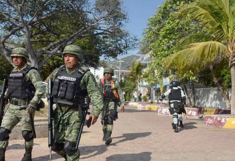Militares armados en formación