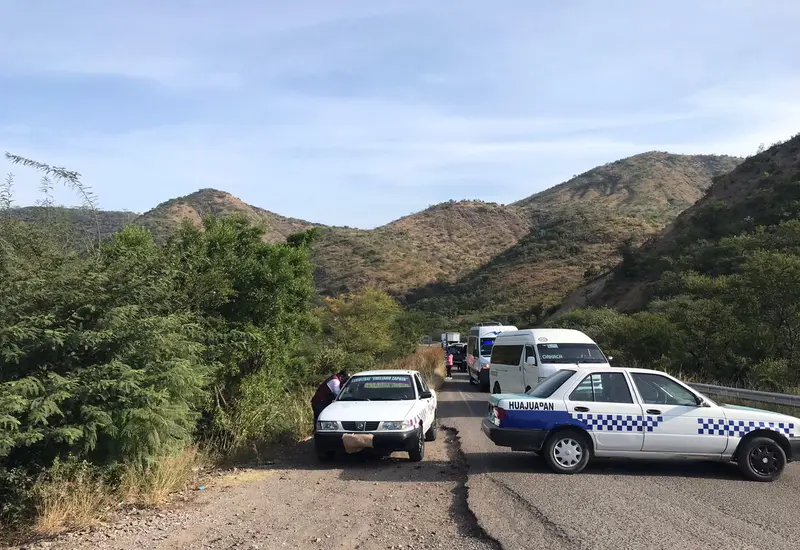 La protesta se hizo para pedir obra pública en Huajuapan.