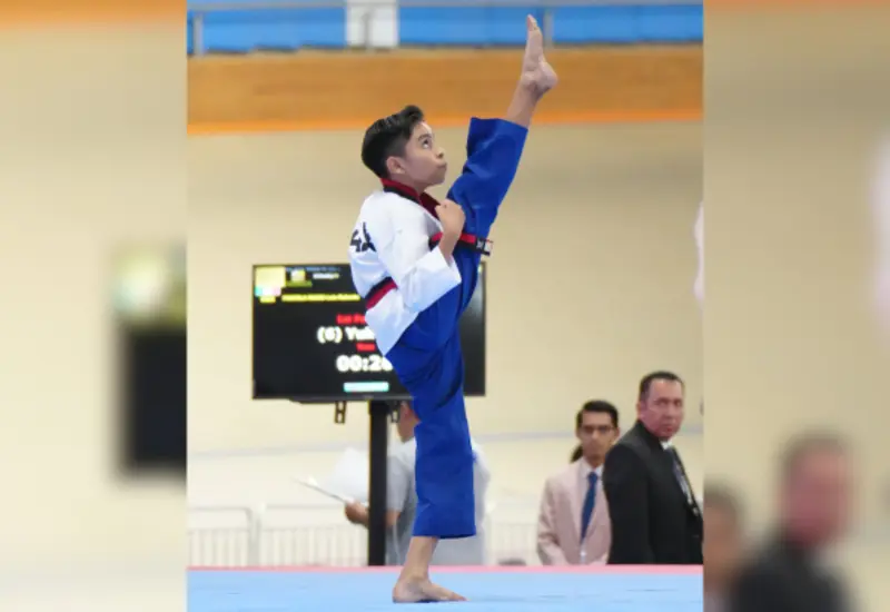 Luis Roberto Portela compite en poomsae