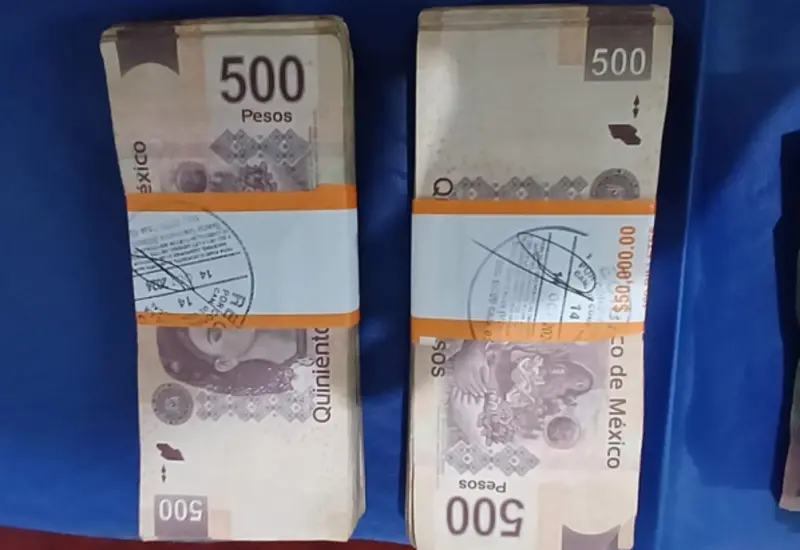 Los 100 mil pesos en efectivo asegurados.