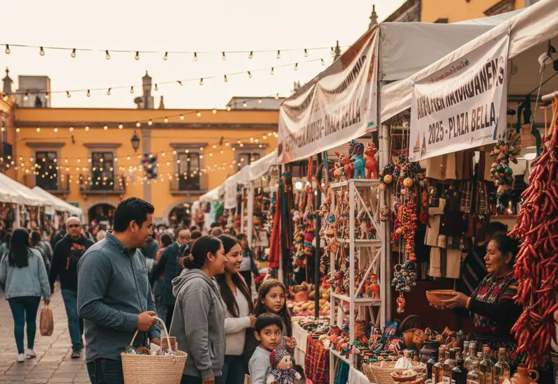 Una persona realiza sus compras navideñas en un mercado local, una estrategia clave para ahorrar en regalos y disfrutar de las fiestas sin deudas.