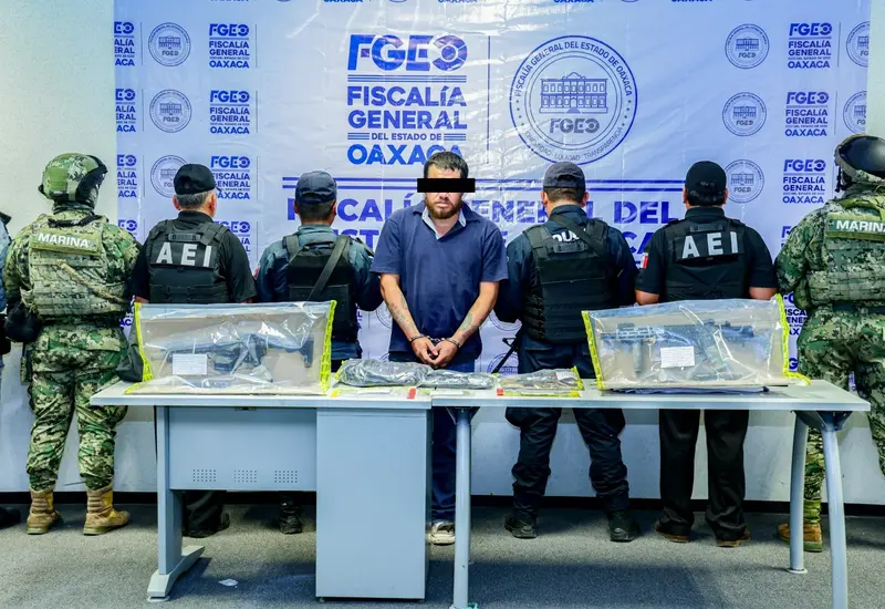 Alexis 'el Macanannu', presunto asesino de un policía, es mostrado tras su captura realizada en la localidad de San Francisco Ixhuatán.