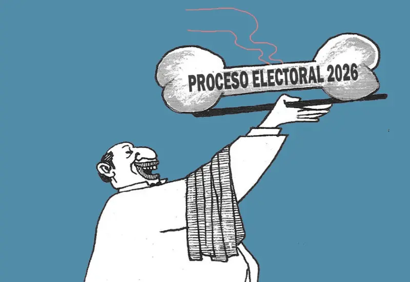 Caricatura política del monero Mario Robles que ilustra el tema del artículo sobre el periplo y la buenaventura en el sistema de salud.