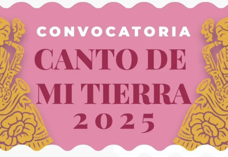 Cartel oficial con la convocatoria para el Concurso de Composición de la Canción Oaxaqueña “Canto de mi Tierra”, invitando a creadores musicales.