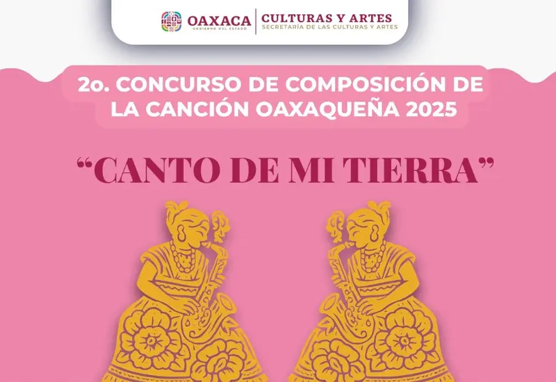 Cartel de la convocatoria para el evento cultural “Canto de mi Tierra”, invitando a la comunidad a participar en San Bartolo Coyotepec.