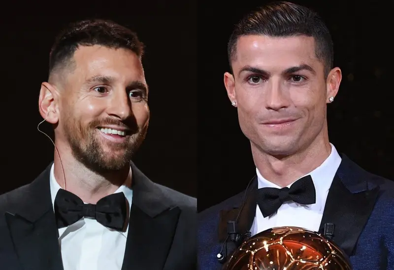 Los futbolistas Lionel Messi y Cristiano Ronaldo en una imagen que representa el fin de una época para su legendaria rivalidad en el deporte.