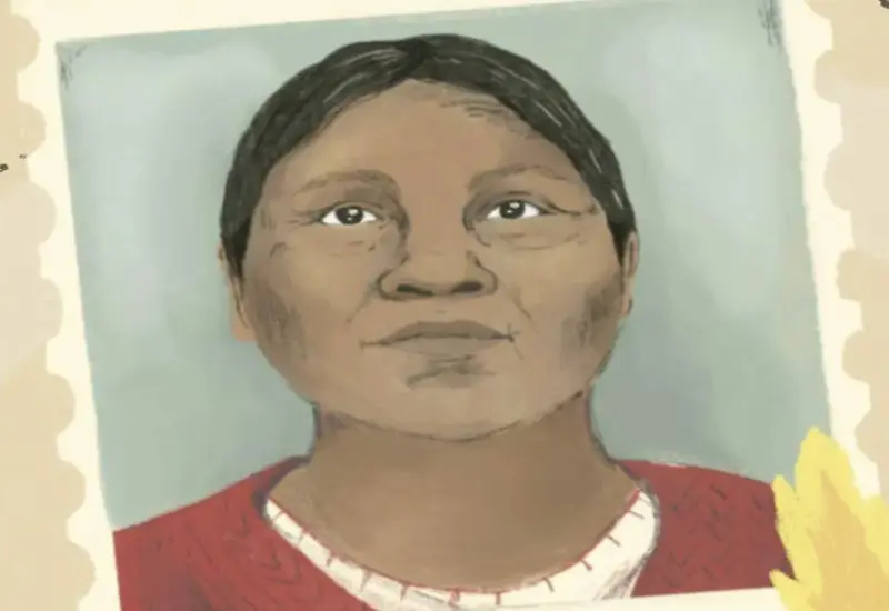 Fotografía de la mujer indígena nahua que fue víctima de violación sexual, tortura y muerte por parte de soldados mexicanos.