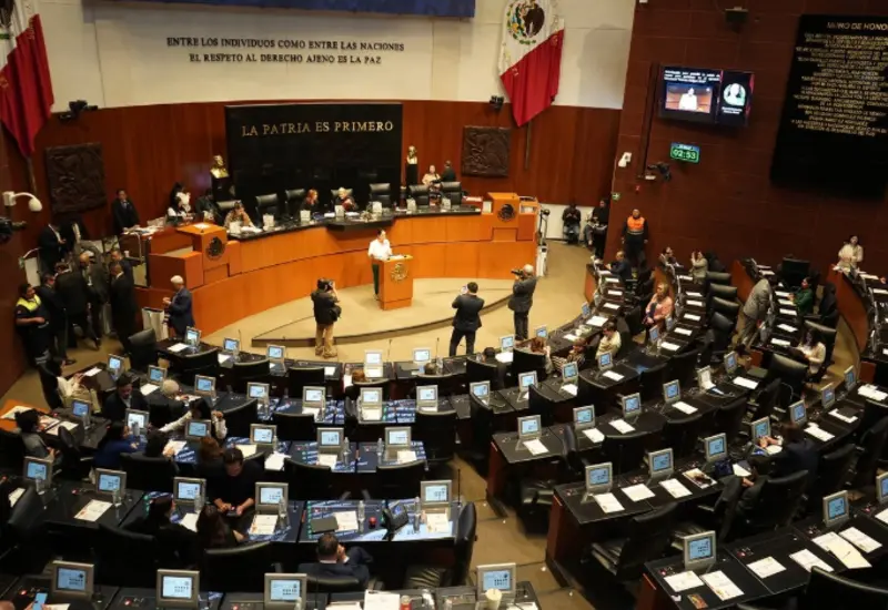 Vista del pleno del Senado de la República, donde se pospuso la discusión de las reformas sobre la figura de los jueces sin rostro.