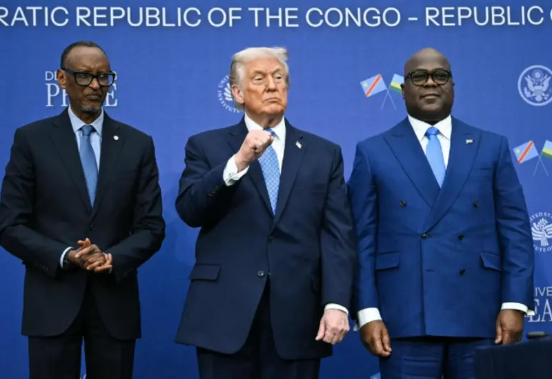 La firma del pacto de paz entre el Congo y Ruanda, atestiguada por Trump, se realiza en el antiguo edificio del Instituto de la Paz de EU.