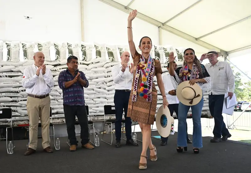 En Guerrero se beneficiarán a 326 mil 914 campesinos con 154 mil 696 toneladas para atender más de medio millón de hectáreas, detalló la Presidenta de México.
