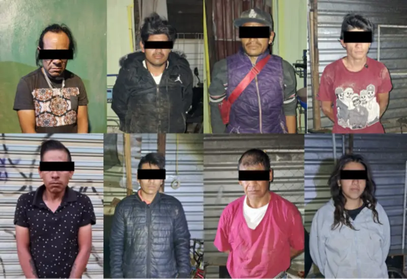 La Fiscalía General del Estado realizó la detención del grupo de 9 personas al aplicar dos operativos en los municipios de Santa Cruz Xoxocotlán y Cuilápam de Guerrero.