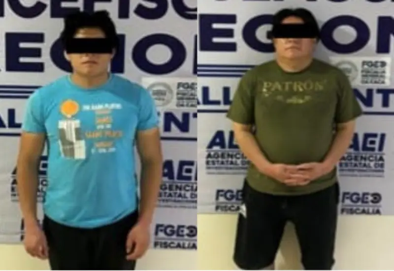 Alberto y Yordi fueron detenidos en cateo en el fraccionamiento San Ignacio en Santa Cruz Xoxocotlán.