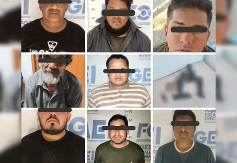 Las personas que fueron detenidas en el cateo en el Istmo de Tehuantepec, integrantes de la banda del Comandante Viento.