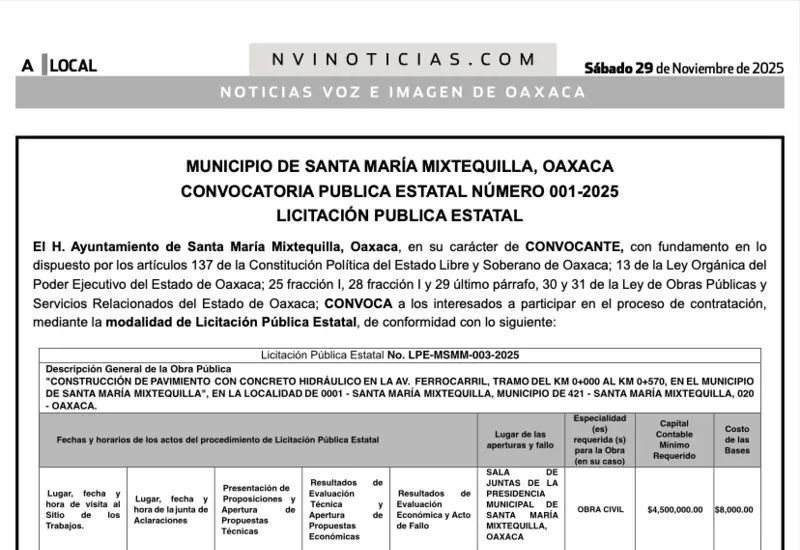 Convocatoria 001