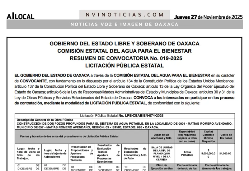 Convocatoria 019