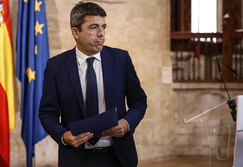 El político Carlos Mazón, quien presenta su dimisión un año después de la tragedia de la DANA, en una foto de archivo.