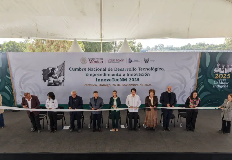 Claudia Sheinbaum anuncia el Fondo InnovaTecNM, que permitirá a los creadores registrar sus desarrollos como patentes ante el IMPI.